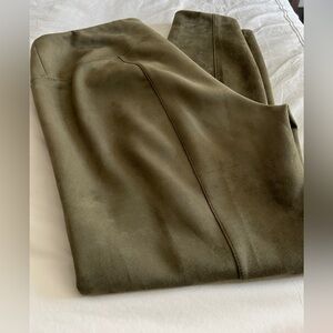 White House Black Market Green Suede Leggings Size 14S